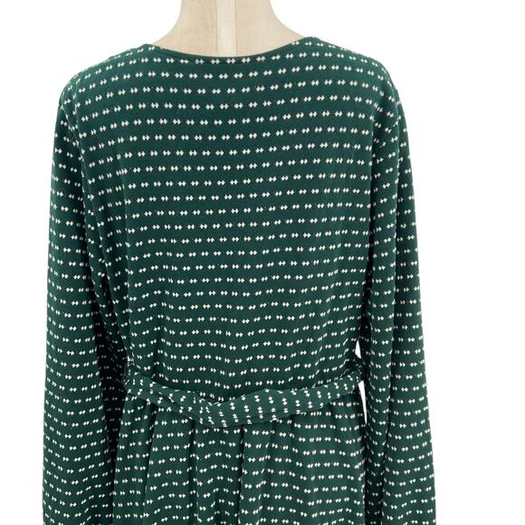 Anthropologie Maeve Malta Dress Wrap Long Sleeve Dot Print Green Size XL - Picture 9 of 13